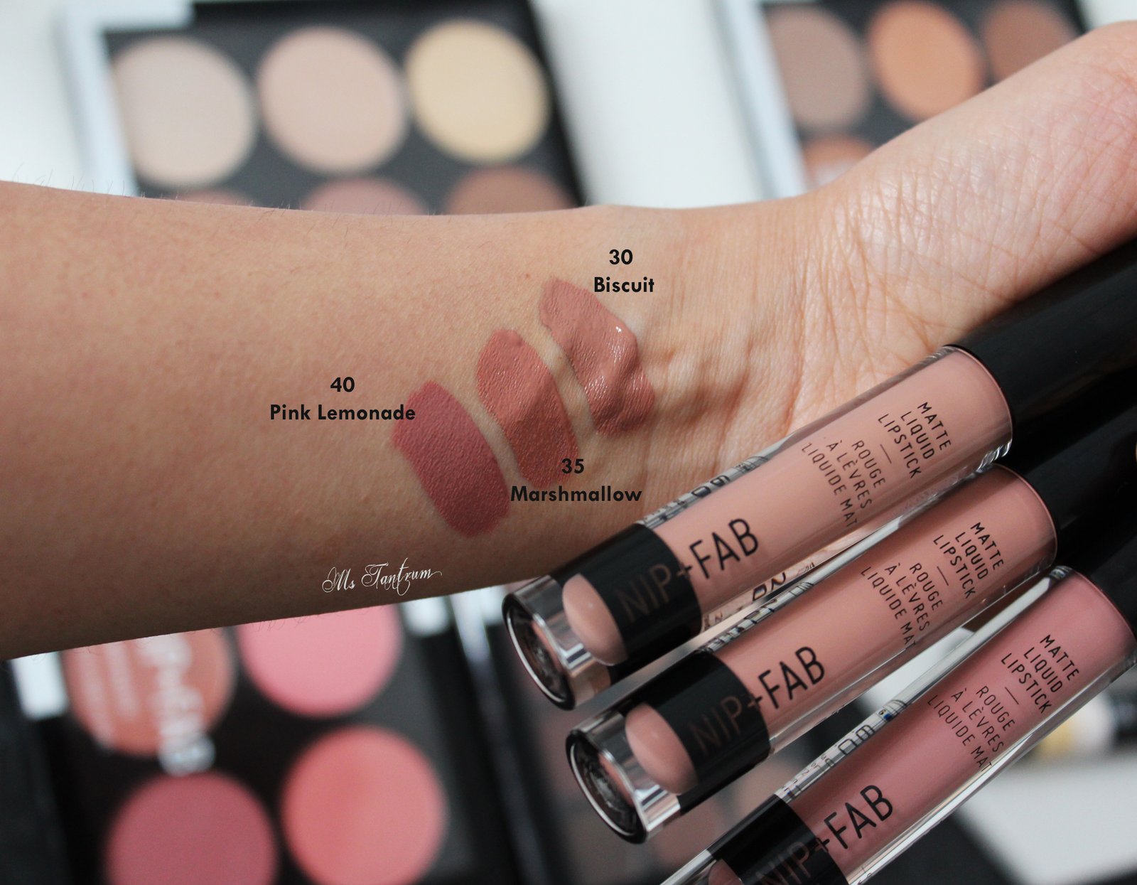 Nip & Fab liquid lipsticks swatches