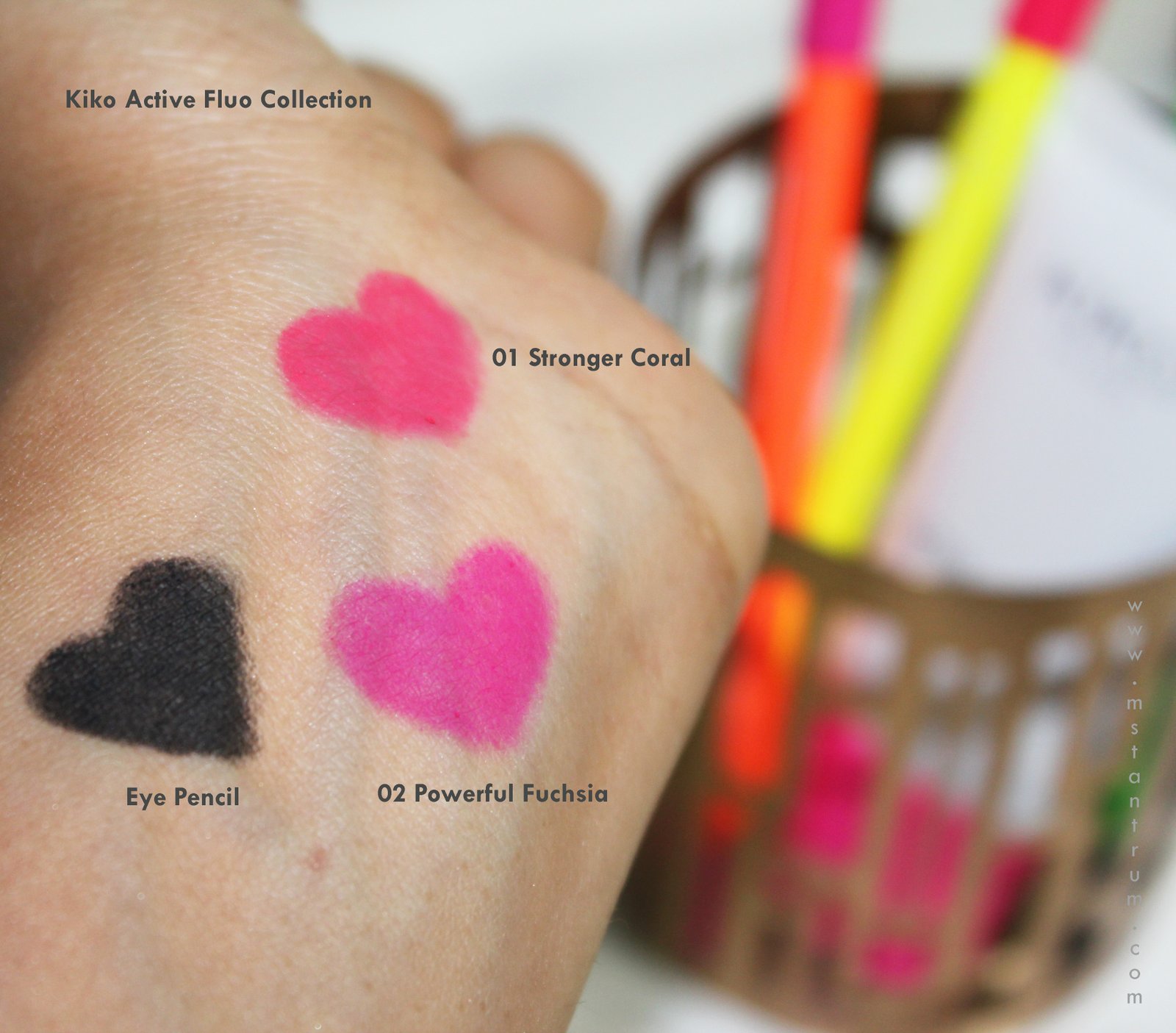 Kiko Active Fluo swatches
