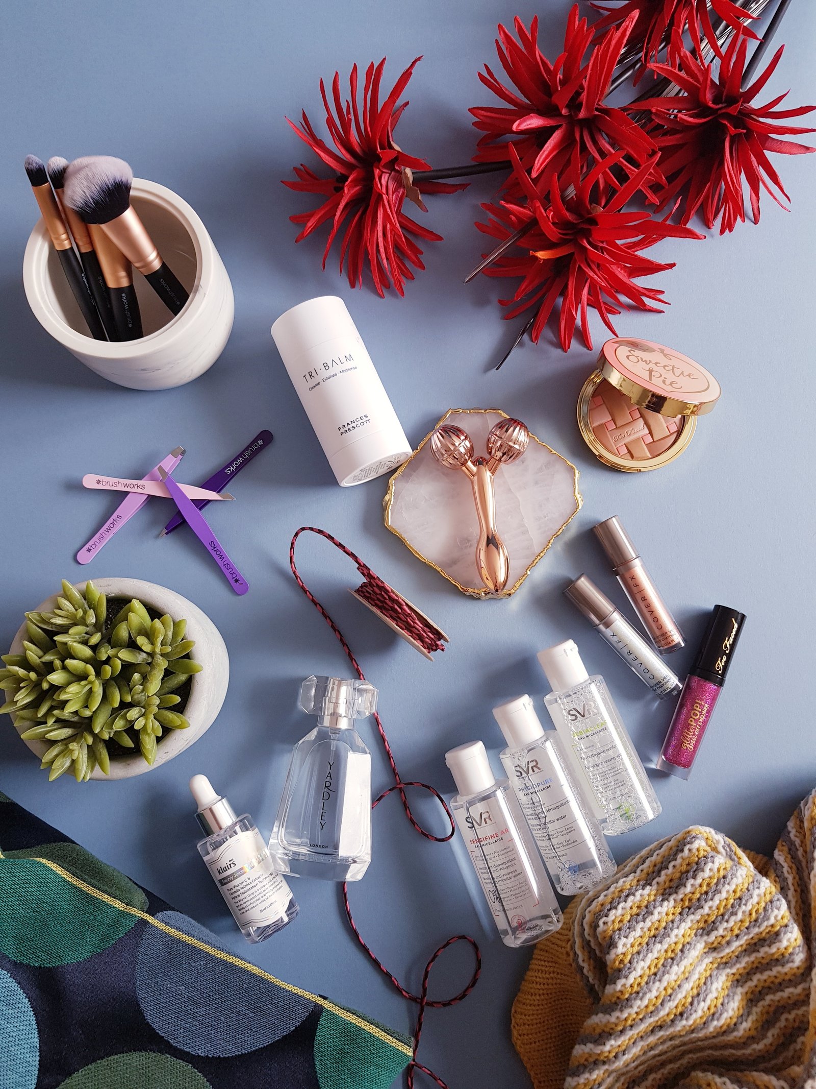 Beauty & Lifestyle Faves - COver Fx, Too Faced, Yardley, SVR Labs, Klairs, Tri Balm, Sensse Beauty, Brushworks - Ms Tantrum Blog