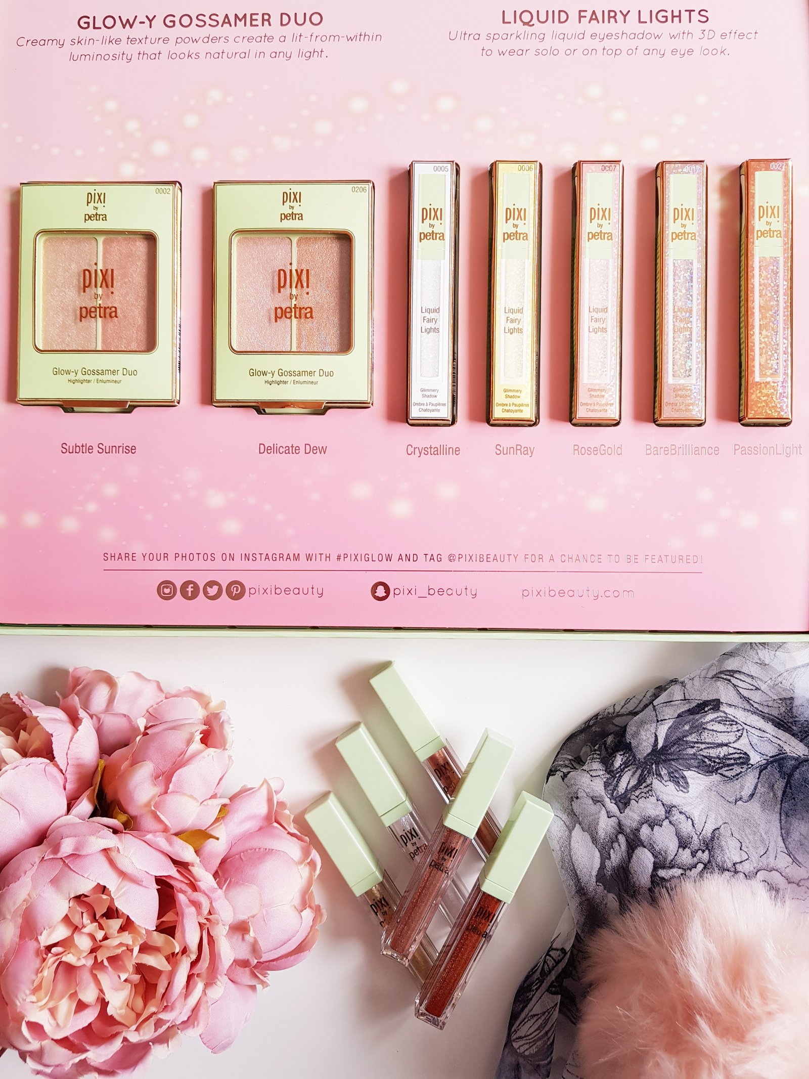 Pixi Beauty Glow in a Box - Glow-y Gossamer Duo highlighters + Liquid Fairy Lights eyeshadows - Ms Tantrum Blog